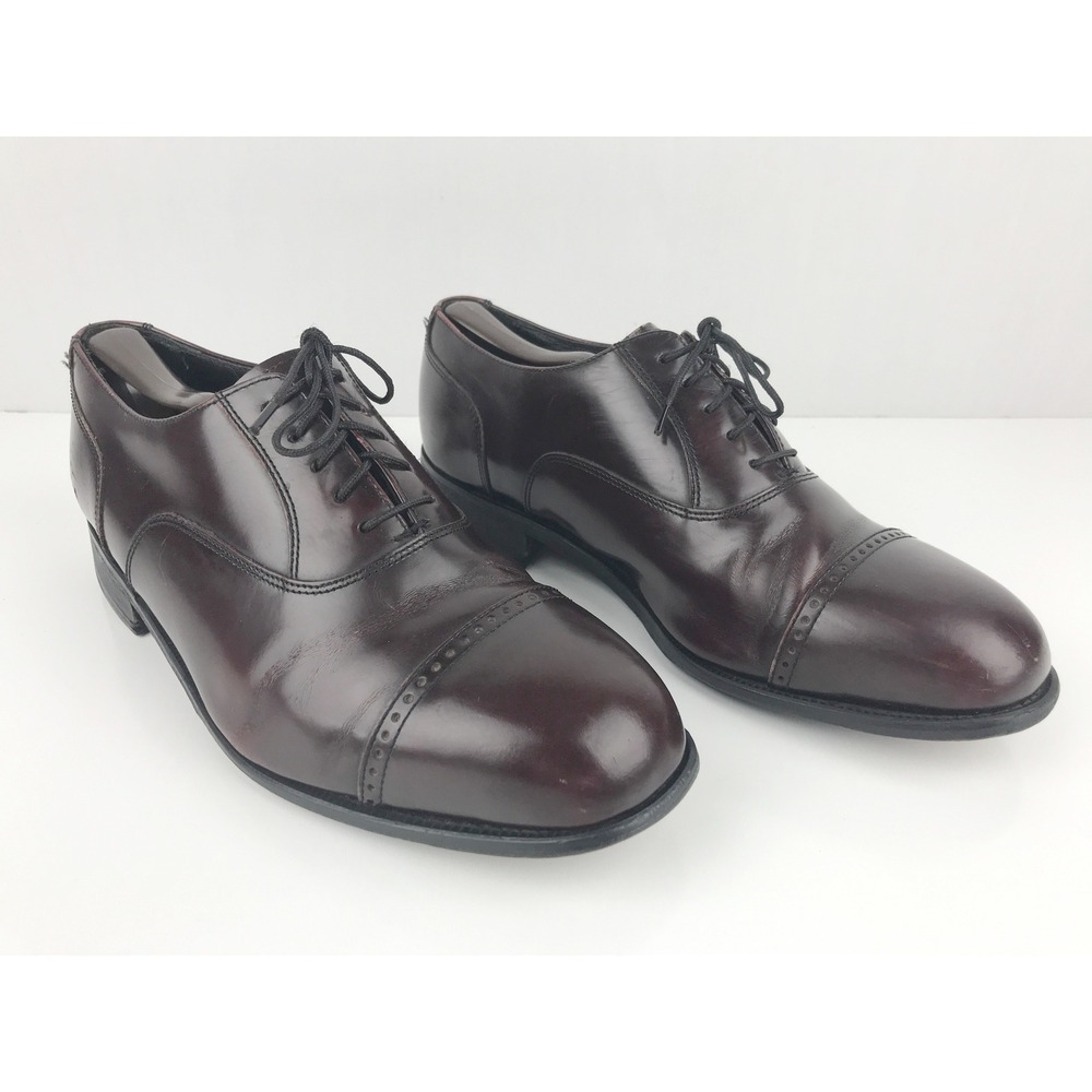 Florsheim Oxford Mens Cap Toe Dress Shoes Leather Dark Brown Lace Up 9.5 EEE‎